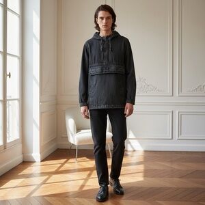 Cotton On Utility Canvas Jacket Black Denim Hoodie 14517 Ave North Size L